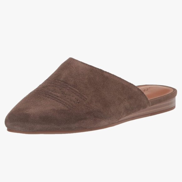 NEW Lucky Brand Women's Belky Suede Flat Mule Slip-ons in Carafe Brown Grey 7 - Picture 4 of 8